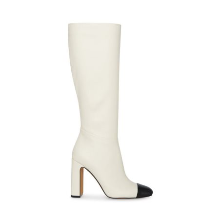 White Steve Madden Arielle Leather Women's Knee-high Boots | PH 3921BM16